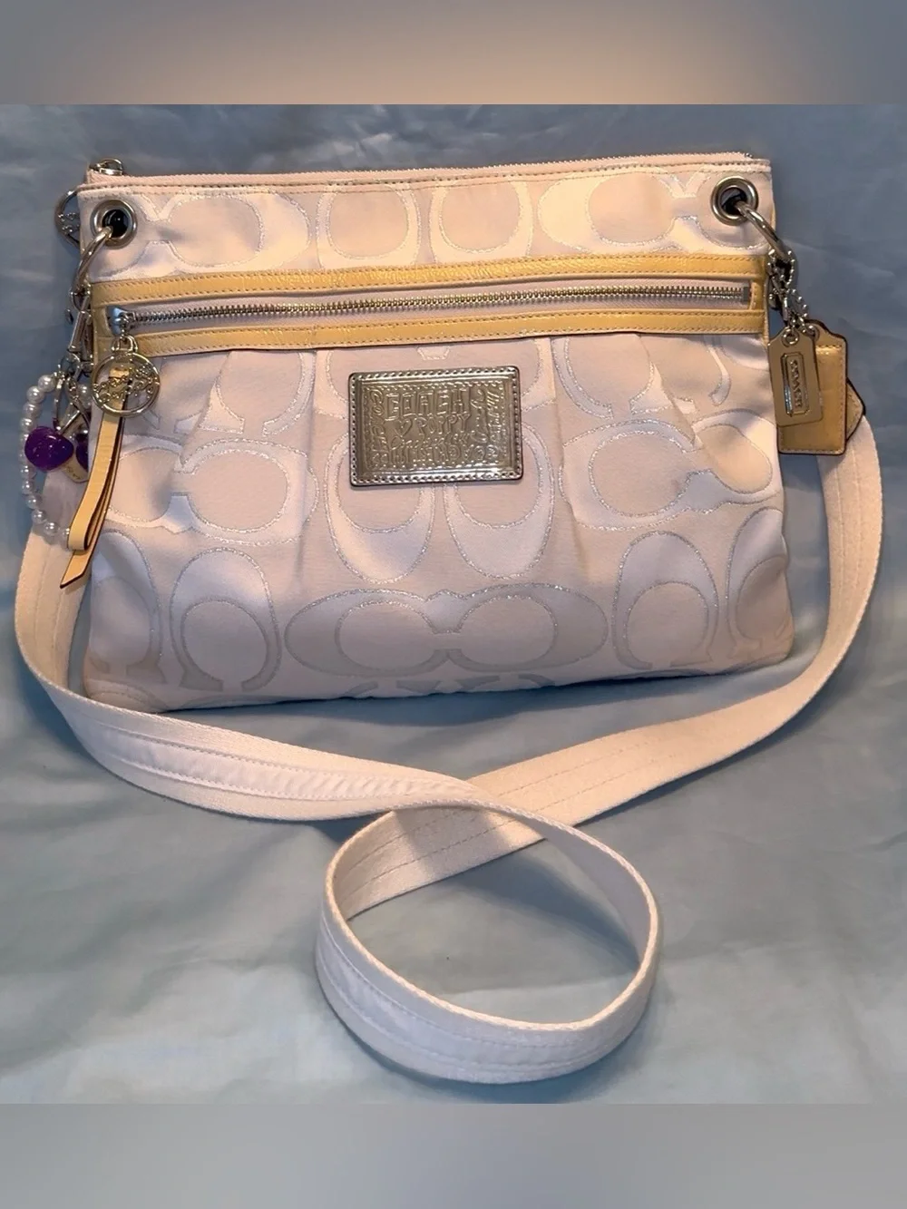 Coach Poppy Signature Sateen Hippie Crossbody Bag